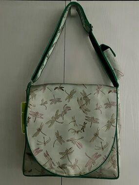 I Frogee Dragonfly Brocade Diaper/Messenger Bag 12x12x4